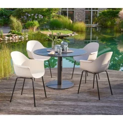 Gartenstuhlset 'Marietta' Stahl weiß 56 x 84 x 56 cm 4 Stück