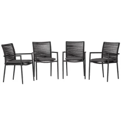 Gartenstuhlset 'New Jersey' stapelbar Aluminium anthrazit 4 Stück