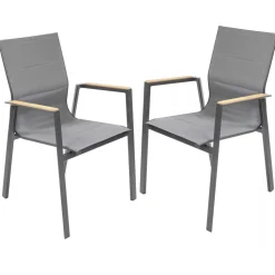 Gartenstuhlset 'Newport' stapelbar Aluminium anthrazit 2 Stück
