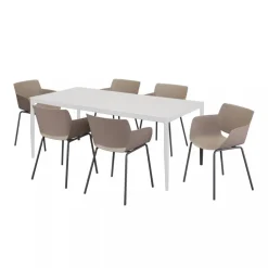 Gartenstuhlset 'Silvie' Stahl braun 6 Stück