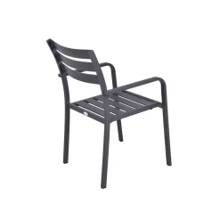 Gartenstuhlset 'Treviso' stapelbar Aluminium anthrazit 2 Stück