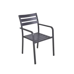 Gartenstuhlset 'Treviso' stapelbar Aluminium anthrazit 2 Stück