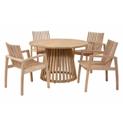 Gartenstuhlset 'Valentina' stapelbar Akazienholz braun 4 Stück