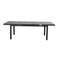 Gartentisch 'Boston' ausziehbar Aluminium/Sicherheitsglas 100 x 77,5 x 180/240 cm