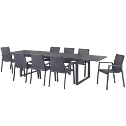 Gartentisch 'Chiara' ausziehbar Aluminium/PVC 200/310 x 100 x 75 cm