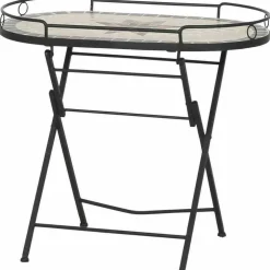 Gartentisch 'Stella' klappbar Stahl/Keramik 68 x 60 x 41 cm