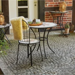 Gartentisch 'Stella' Stahl/Keramik Ø 70 x 71 cm