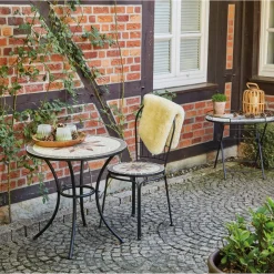 Gartentisch 'Stella' Stahl/Keramik Ø 70 x 71 cm