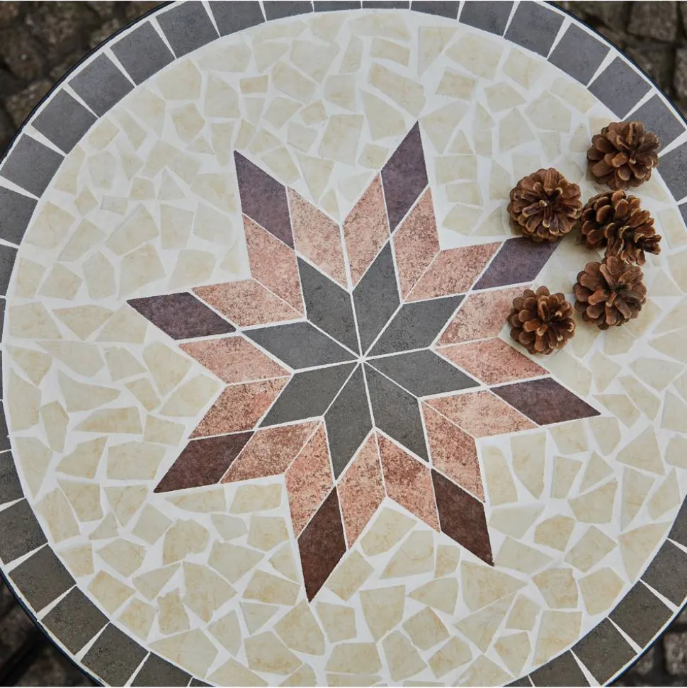 Gartentisch 'Stella' Stahl/Keramik Ø 70 x 71 cm