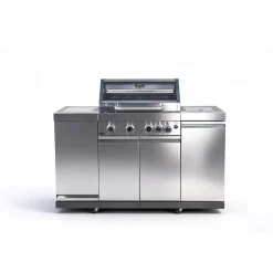 Gasgrill 'Augusta' silbern 4+1 Brenner 17 kW 150,5 x 116,5 x 58 cm