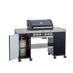 Gasgrill 'BBQ-Island Videro G4-SL Vario+' schwarz 154 x 118 x 60 cm