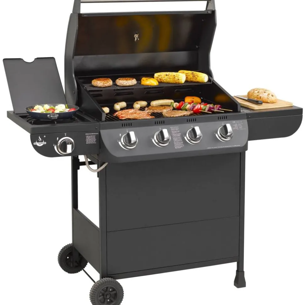 Gasgrill 'Columbus' schwarz 107,5 x 130 x 58,5 cm