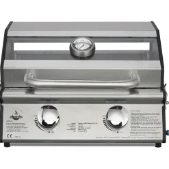 Gasgrill 'Jesolo' silbern 47,5 x 31,3 x 43,2 cm