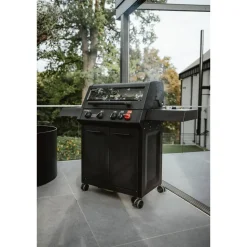Gasgrill 'Monroe ProX 4 SIR Turbo Shadow' schwarz 153,5 x 58 x 118,5 cm