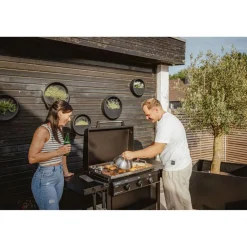 Gasgrill 'Plancha Amaro' schwarz 138,5 x 99 x 58 cm