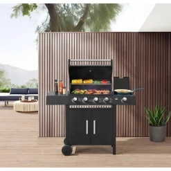 Gasgrill 'San Angelo' schwarz 110 x 120 x 48 cm