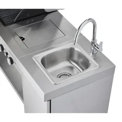 Gasgrill 'Videro G4-SK Vario+' edelstahlfarben 193,7 x 118 x 63,5 cm