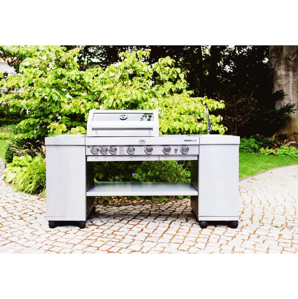 Gasgrill 'Videro G4-SK Vario+' edelstahlfarben 193,7 x 118 x 63,5 cm
