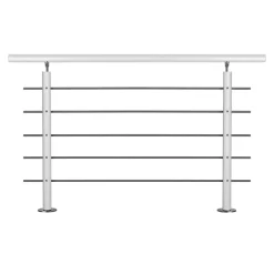 Geländerset 'AB12' Aluminium weiß Bodenmontage 1500 mm