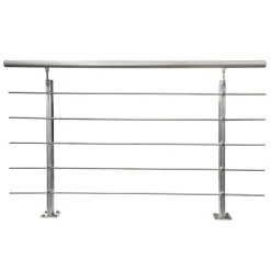 Geländerset 'CB2' Aluminium eloxiert Bodenmontage 1500 mm