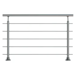 Geländerset 'PS 010' Aluminium 150 cm Bodenmontage
