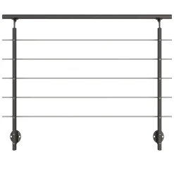Geländerset 'PS 151' anthrazit 150 cm Bodenmontage