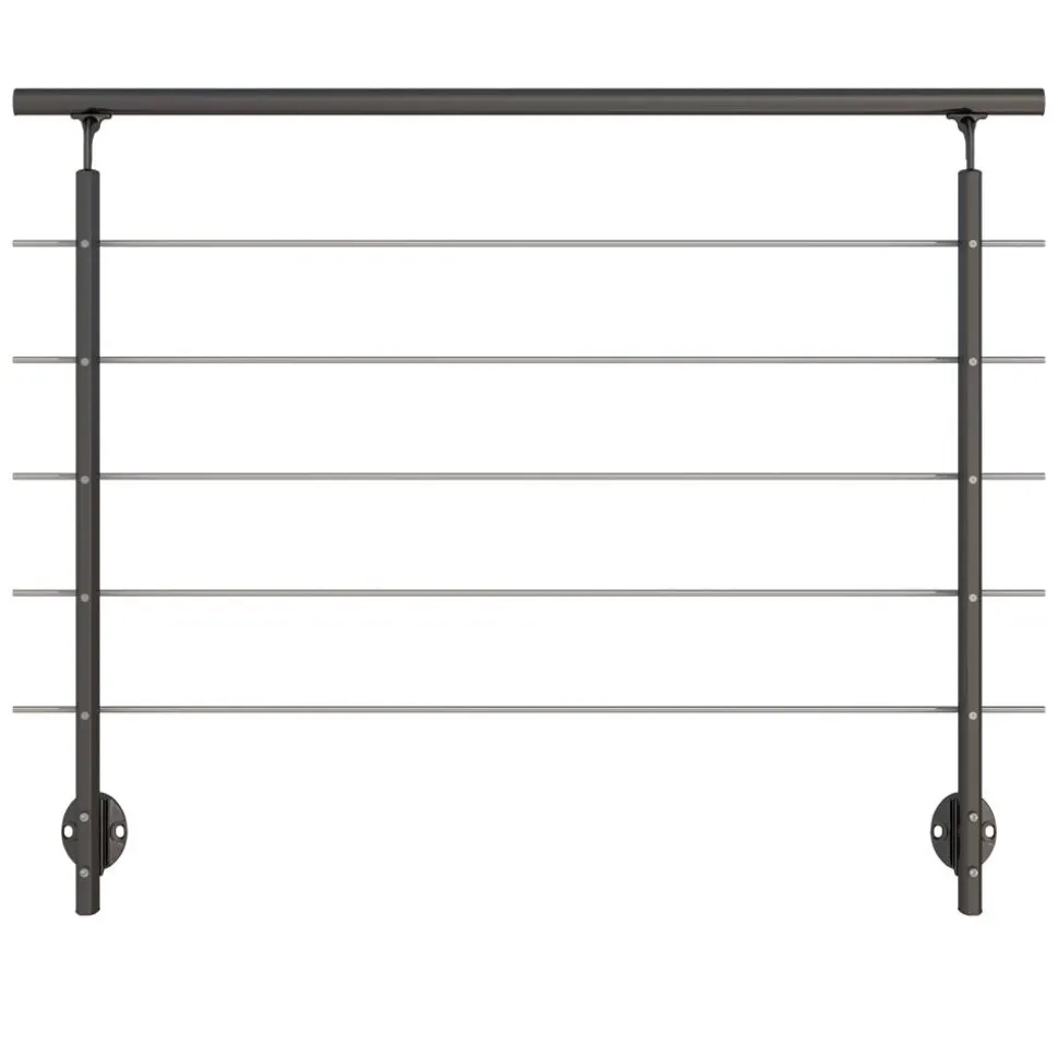Geländerset 'PS 151' anthrazit 150 cm Bodenmontage