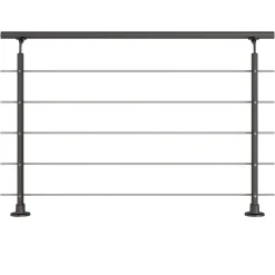 Geländerset 'PS 150' anthrazit 150 cm Bodenmontage