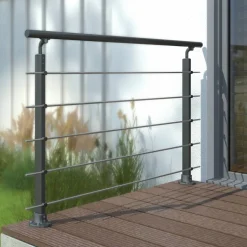 Geländerset 'PS 150' anthrazit 150 cm Bodenmontage