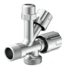 Geräte-Eckventil verchromt 1/2" AG x 3/4" AG x 3/8" AG x 10 mm