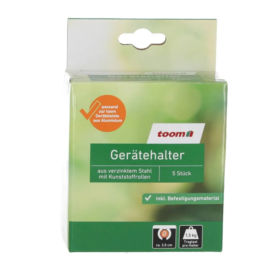 Gerätehalter Stahl verzinkt Ø 3,5 cm 5 Stück