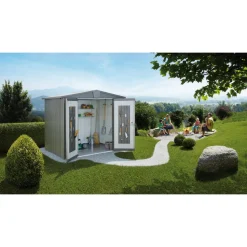 Gerätehaus 'Europa 3' 244 x 156 cm Quarzgrau metallic