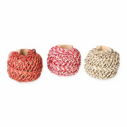 Geschenkband 'Secret' Kordel natur/rot 12 m