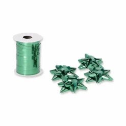 Geschenkband-Set mit Schleifen grün 5-teilig