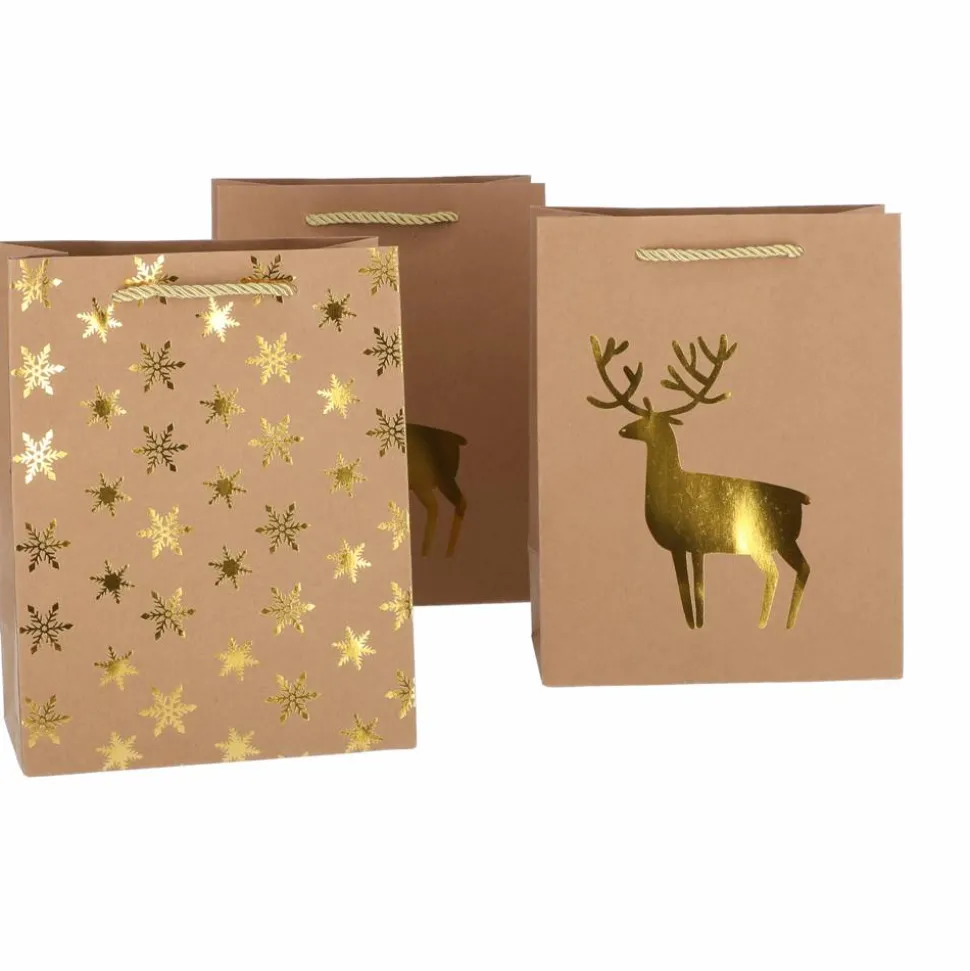 Geschenktüte braun/goldfarben 20 x 15 cm