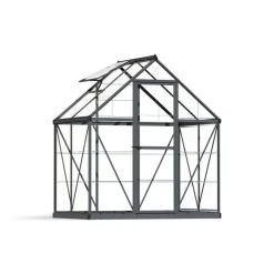Gewächshaus 'Harmony' 185 x 126 cm mit 0,7 mm klaren Polycarbonatplatten grau