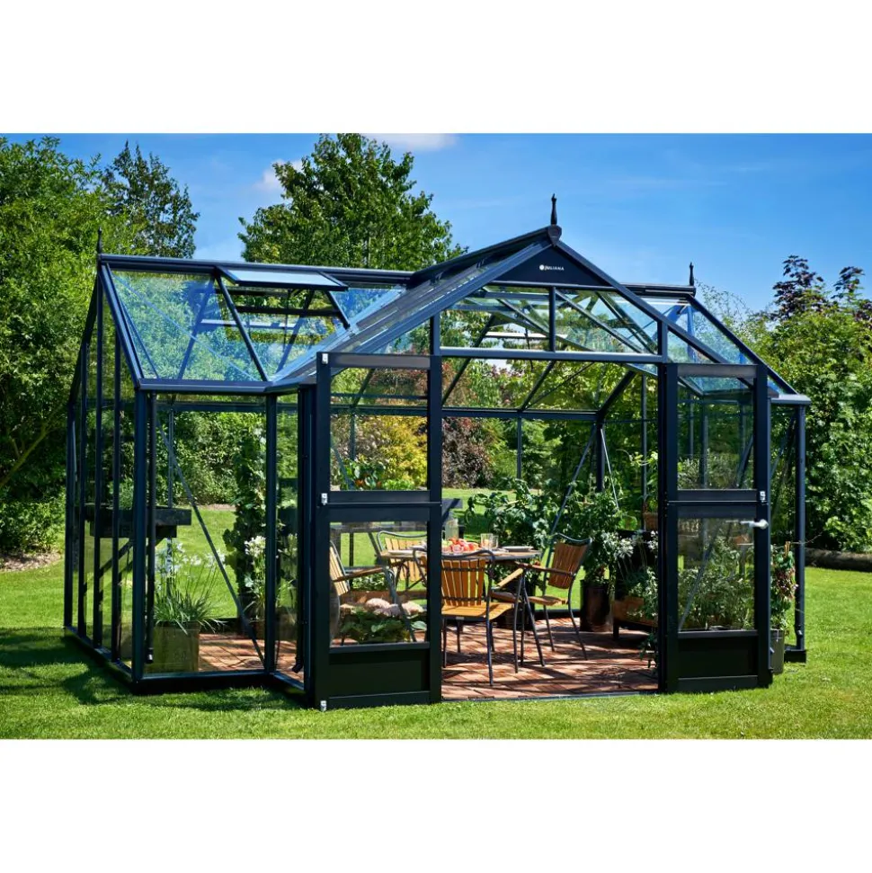 Gewächshaus 'Orangerie' 296 x 439 cm mit 3 mm Sicherheitsglas anthrazit
