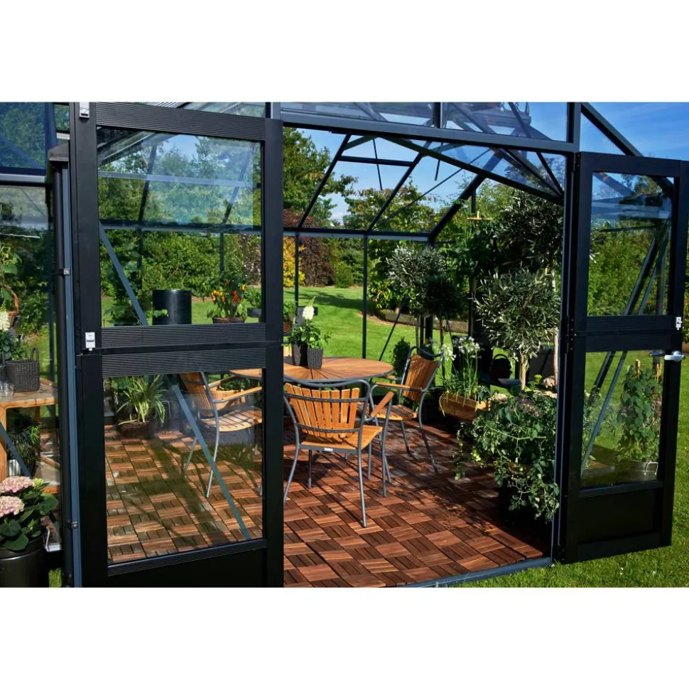 Gewächshaus 'Orangerie' 296 x 439 cm mit 3 mm Sicherheitsglas anthrazit
