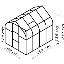 Gewächshaus 'Orion 5000' 192,2 x 254,4 cm mit 3 mm Sicherheitsglas schwarz