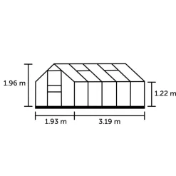 Gewächshaus 'Popular 106' 193 x 319 cm mit 3 mm Blankglas aluminiumfarben