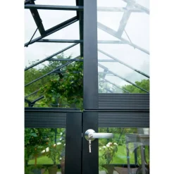 Gewächshaus 'Premium' 296 x 368 cm mit 3 mm Sicherheitsglas anthrazit/schwarz