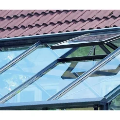 Gewächshaus 'Premium' 296 x 368 cm mit 3 mm Sicherheitsglas anthrazit/schwarz