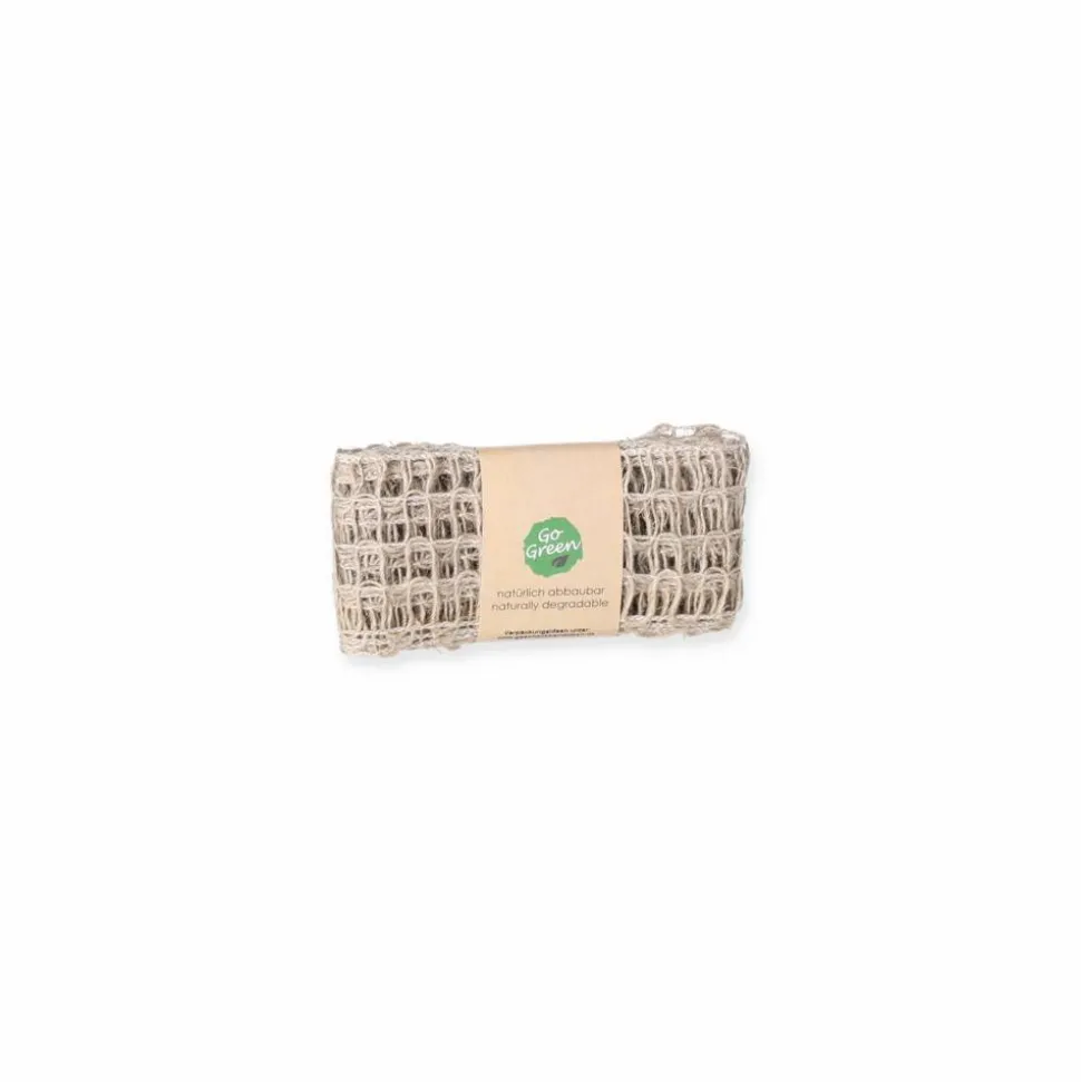 Gitter-Geschenkband 'Nature Alma' Leinen grün 2 m