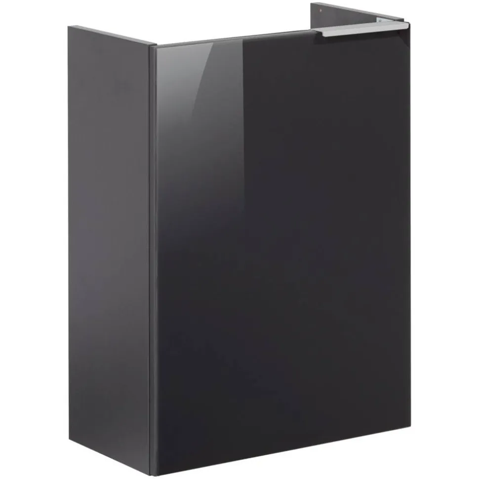 Glasbecken mit Unterschrank 'SBC' Hahnloch links weiß/anthrazit 45 x 61,5 x 25 cm