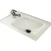 Glasbecken mit Unterschrank 'SBC' Hahnloch links weiß/Eschefarben 45 x 61,5 x 25 cm