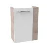 Glasbecken mit Unterschrank 'SBC' Hahnloch rechts grau/Eschefarben 45 x 61,5 x 25 cm