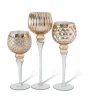 Glas-Windlicht 'Manou' goldfarben 40 cm