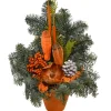 Grabgesteck im Tontopf orange 40 x 30 cm