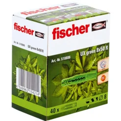 Greenline Universaldübel 'UX GREEN' mit Rand Ø 8 x 50 mm, 40 Stück