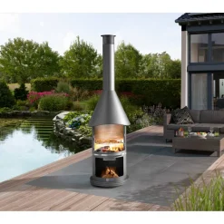 Grillkamin 'Auckland' hellgrau Ø 65 x 39 cm